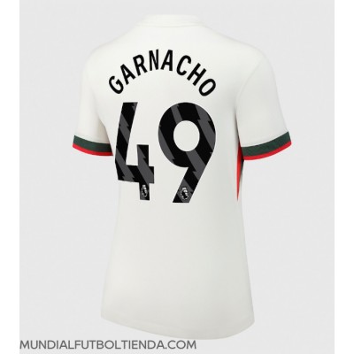 Camiseta Chelsea Alejandro Garnacho #49 Segunda Equipación Replica 2025-26 para mujer mangas cortas Camiseta Chelsea Alejandro Garnacho #49 Segunda Equipación Replica 2025-26 para mujer mangas cortas